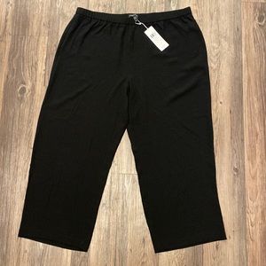 NWT Eileen Fisher Silk Black Straight Crop Pant